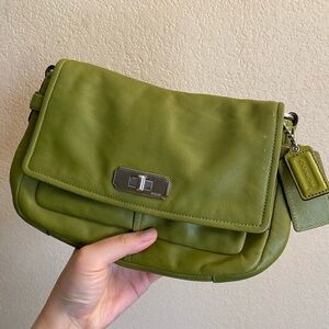Coach genuine leather crossbody bag green